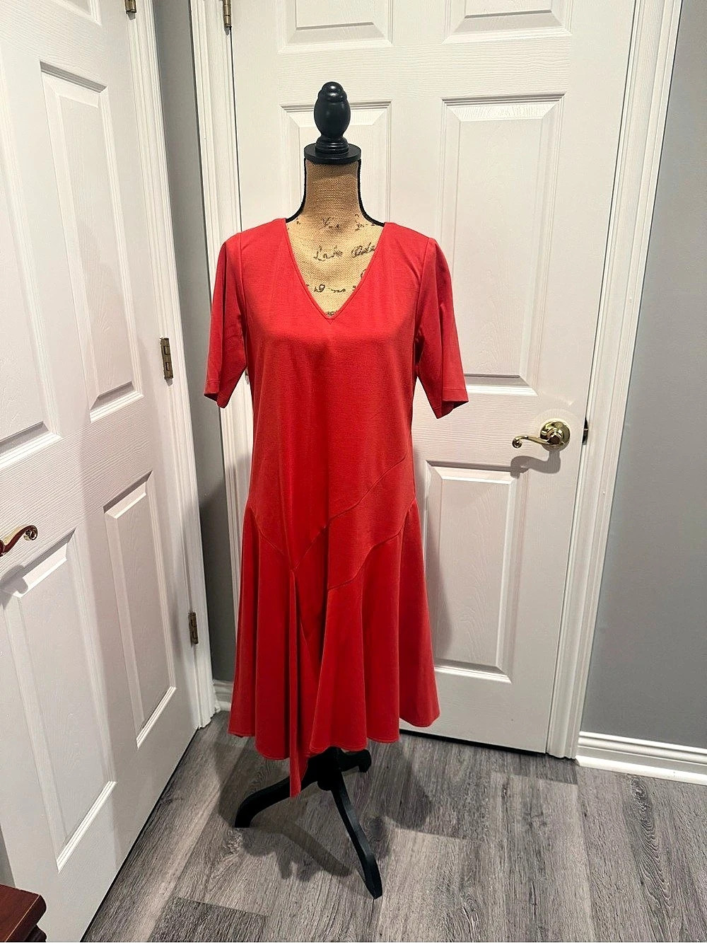 Lafayette 148 New York Salsa Midi Dress Red Large NWT